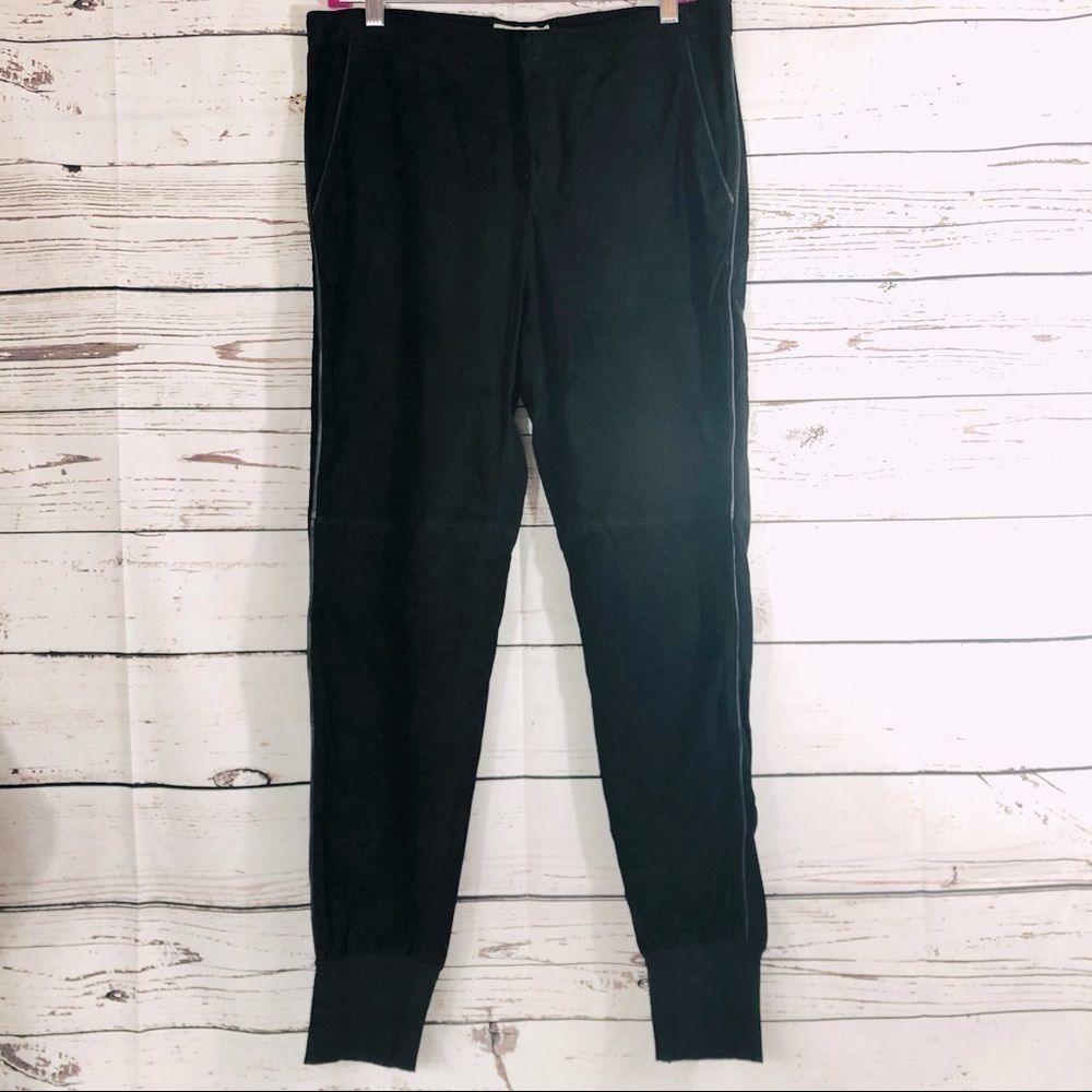 Part Two Suede Leather Joggers Tuxedo Pants 6